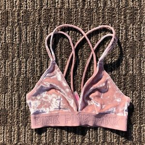SOLD ON DEPOP- PINK velvet bralette